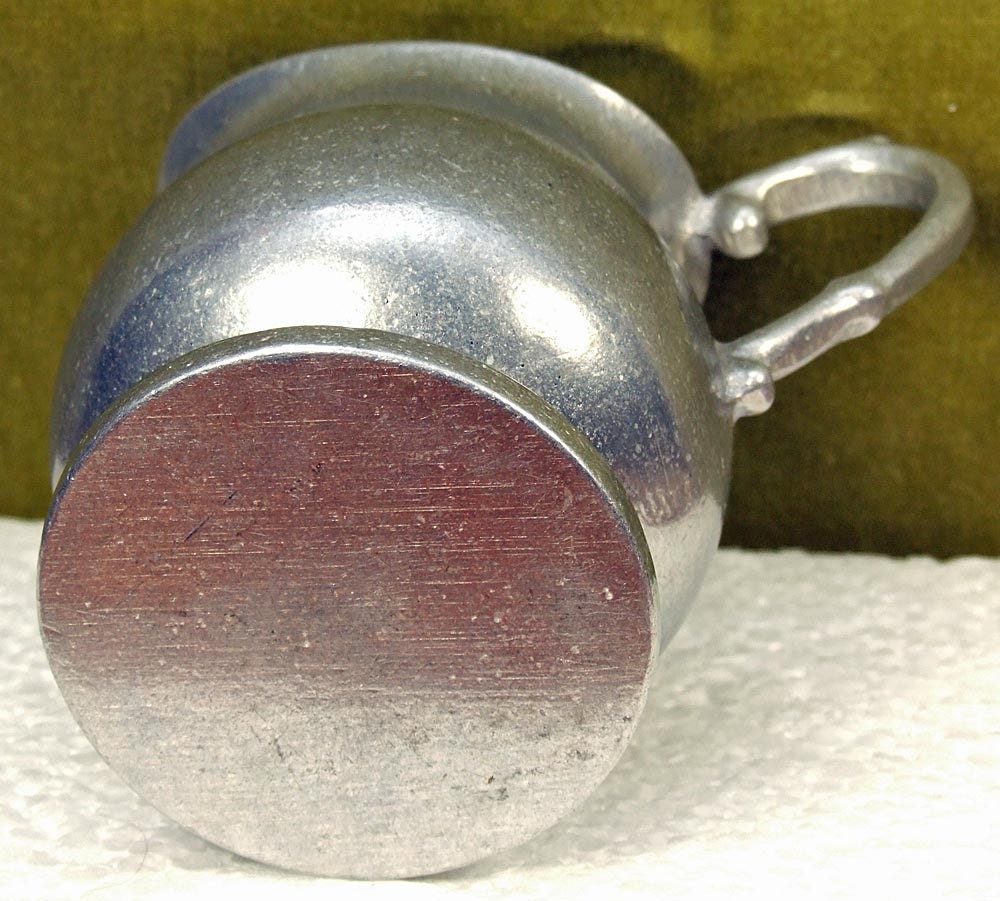 Vintage Signed and Marked Pewter Pitcher Creamer Early