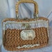 Formal Basket purse, silver trim with white accents, Tea Party Vintage Couture, vintage jewelry, lace and porcelain, Wedding Handbag