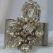 Bridal couture rhinestone cuff bracelet, statement piece, vintage rhinestones, One of a kind, adjustable, RESERVED