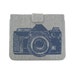 IPad case - Navy blue vintage camera print on gray twill denim look for iPad 2 and 3 - Urban padded Ipad sleeve