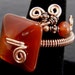 Square Carnelian and Copper Wire Ring Hand Crafted