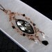 Hammered Copper Marquise Crystal Beaded Necklace Hand Crafted