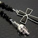 Skull and Cross Bookmark in Black Hand Crafted