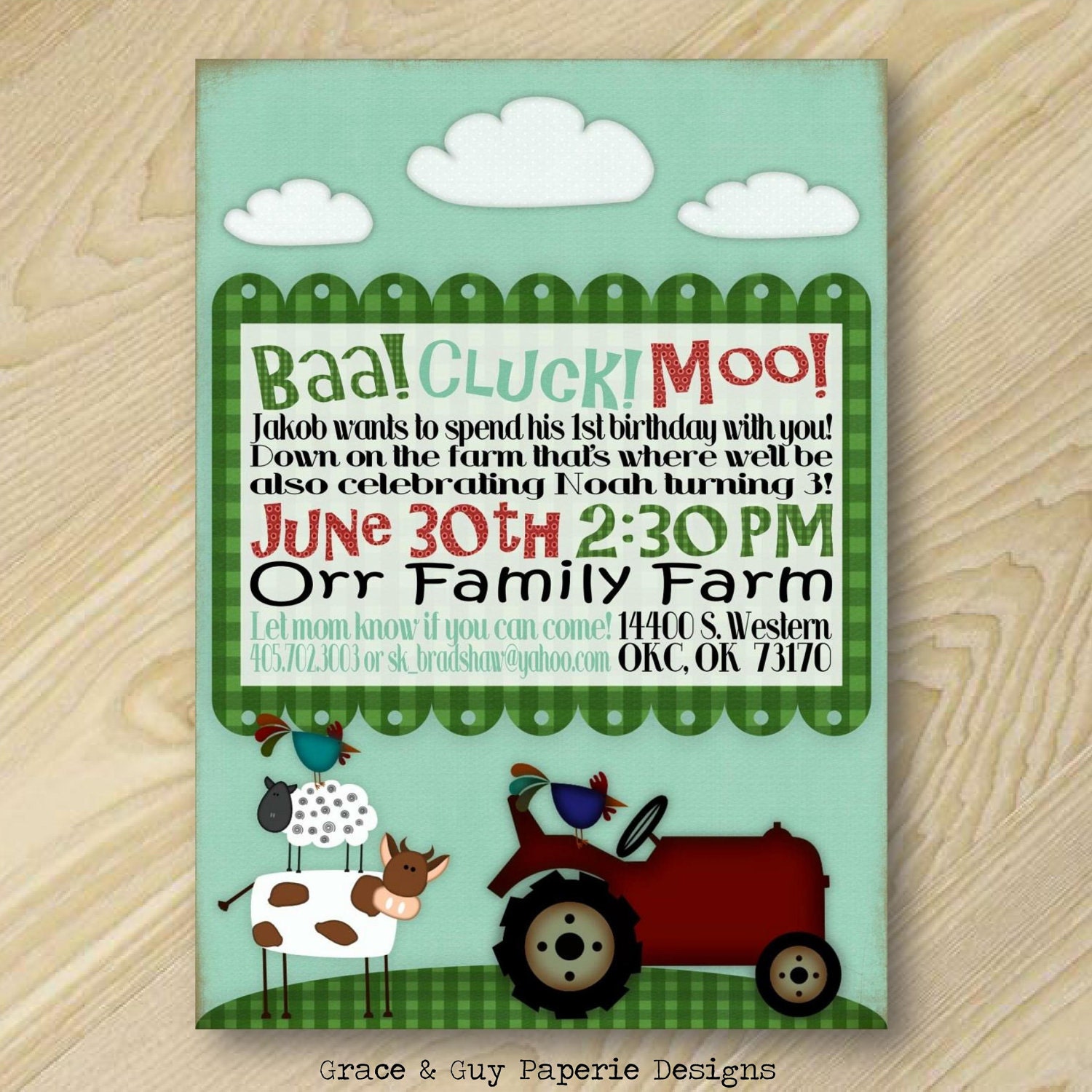 Items similar to Farm Birthday Party - Farm Invitation - Printable ...