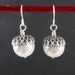Acorn Earrings - White Swarovski Pearls - Silver Earrings