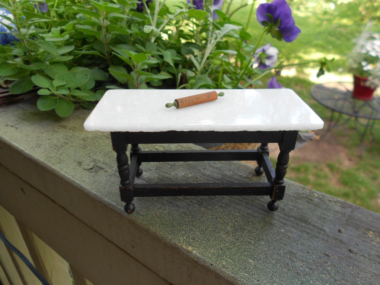 Victorian Marble top work/pastry table for by PurpleBEmporium