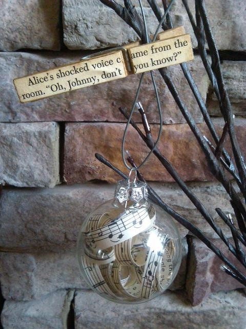 Vintage Sheet Music Christmas Ornament-Petite Size-ORIGINAL