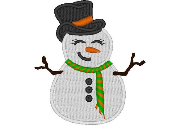 Items similar to Snowman machine embroidery applique and filled designs ...