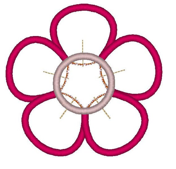 3d Flower Machine Applique Embroidery Design Multiple Sizes