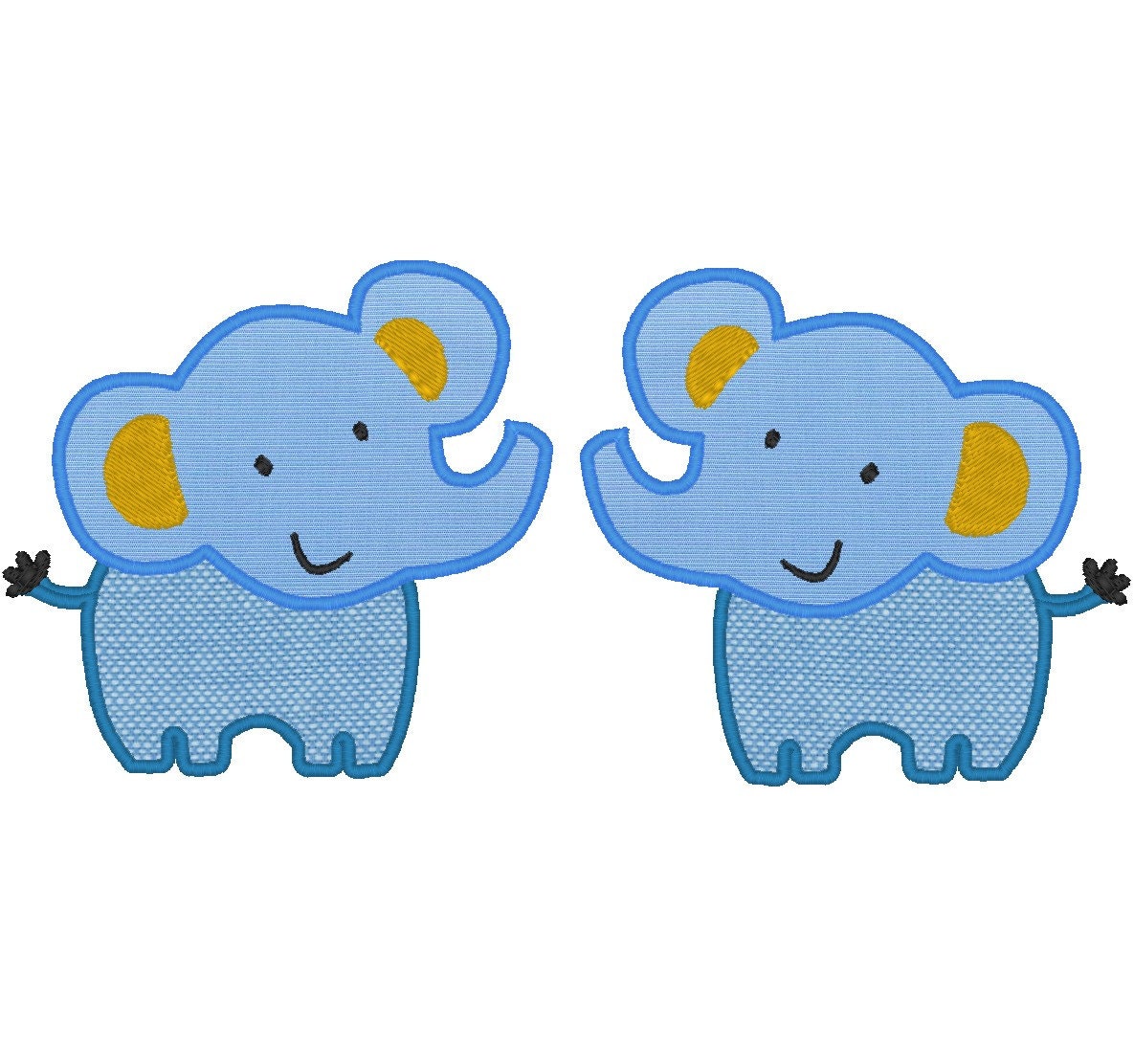 Items similar to Wild animal - Elephant - machine embroidery applique ...