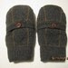 Gray Brown Felted Wool Mittens made from Recycled Sweaters Fleece Lined with a Leather Like Palm & a POCKET Adult Medium/Large