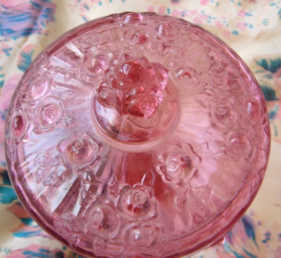 Vintage Fenton Pink Glass Compote