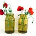 2 french vintage amber glass bottles and stopper