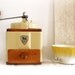 French enamel and wood coffee grinder Peugeot - coffee mill-