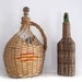 French wicker wine bottle ,original round shaped