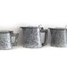 Set of 3 antique French Enamelware Coffeepot collection- French antique gray and white enamelware coffee pot, granite ware teapot