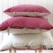 26 x26 inches cushion cover in a French vintage metis linen, hand dyed, pink, euro sham cover