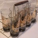 Vintage Sunburst Glass Set with Rack