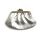Vintage Silver Leather Frame Purse