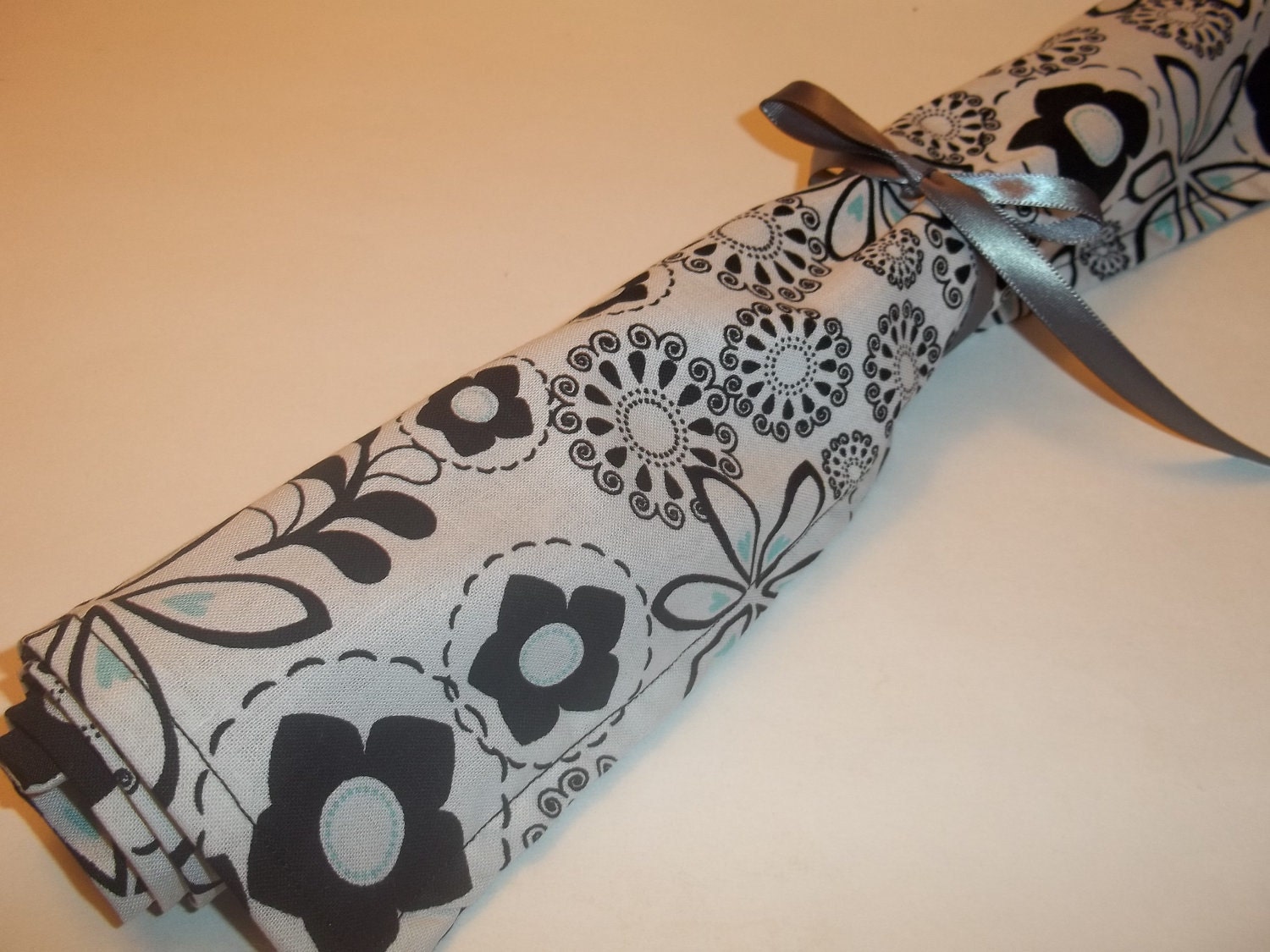 Lavender Drawer Liner Black and White Floral with a touch of