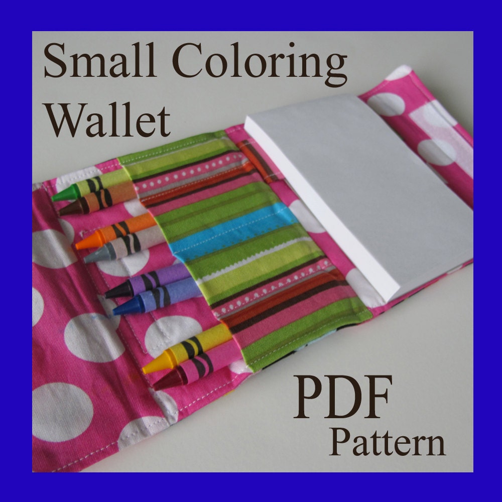 Download Crayon and paper Small COLORING WALLET PDF Pattern