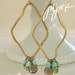 Piper gold plated diamond-shape turquoise smoky quartz peridot earrings