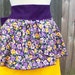 Half Apron - Pansy Print & Yellow Skirt with Lavender Ruffle