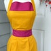 Up-Cycled Women's Apron- Goldenrod & Fuchsia Color Blocks