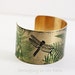 Brass Cuff Bracelet Dragonfly Art Vintage Style Brass Cuff