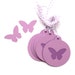 10 Die Cut Layered Butterfly Circle Gift Tags (3 inches) in Plum Delight and Grape Delight Purple Cardstock with Plum Purple Bakers Twine