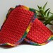 Red Crocheted Hot Pads, / Pot Holders - Set of Two - 15017