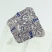 DoubleHearts Art Deco platinum, Diamond & Sapphire Ring