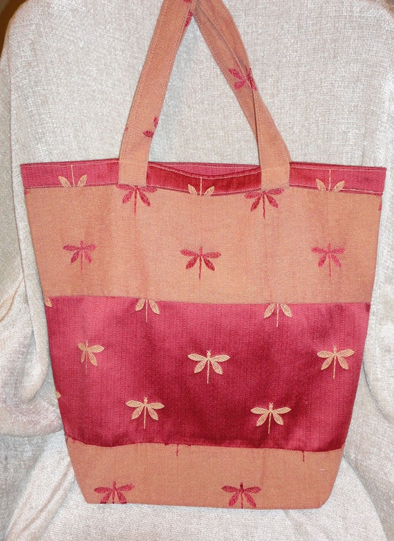 Dragonfly Tote or Gift Bag by BagsbyBettyAnne on Etsy