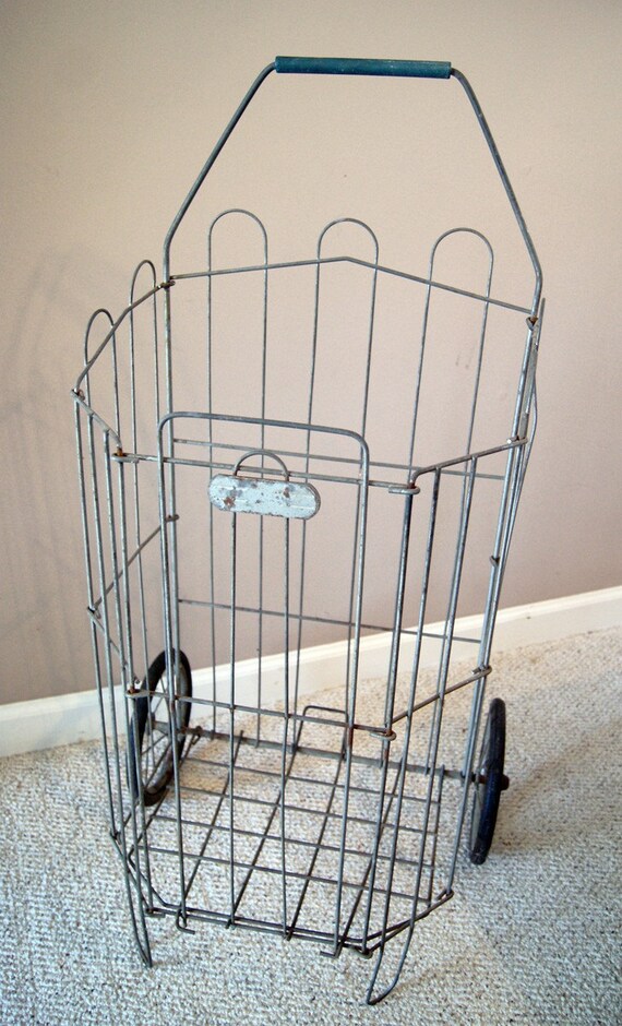 Vintage wire shopping cart