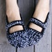 Crochet Mary Jane Slippers in Black and White, Women, House Shoes