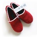 Red Crochet House Slippers, Unisex