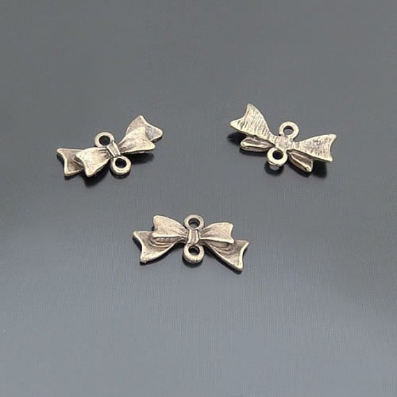 15pcs 20x8mm Antiqued Bronze Color Metal Bow Tie Knot