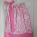 Pillowcase Dress Damask in Pink and White