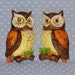 PAIR of Lefton Owls Wall Hangings Vintage