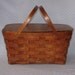 Vintage Wood Picnic Basket Weave Peterboro Basket Co New Hampshire