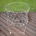 Large Vintage Wire Laundry Hamper Basket on Wheels - Industrial Shabby Decor Folding Collapsible