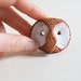 OWL BROOCH, ceramic jewelry, spooky aminal badge by karoArt ceramics, handmade in Ireland