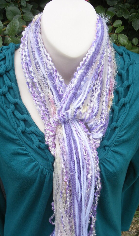 Light Purple String Scarf Made with Specialty Yarn....Orkney