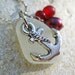 Anchor Nautical Necklace with Genuine White Scottish Sea Glass and Red Beads SHOP FAVORITE