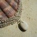 Beach Wedding Chainmail Necklace With Rare White Scottish Iona Marble Sea Pebble