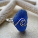 Size 8 Ring Cobalt Blue Scottish Sea Glass Silver Wire Wrap