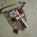 Scottish Gaelic Kilt Pin Brooch with Large Pewter Celtic Cross "Thou Art My Beloved"