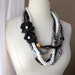 Boho Crochet Necklace in Taupe and Gray - Ready to Ship