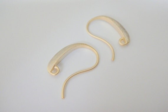 matte gold Plated Ear Wire Hooks fishhooks Earring Findings 2