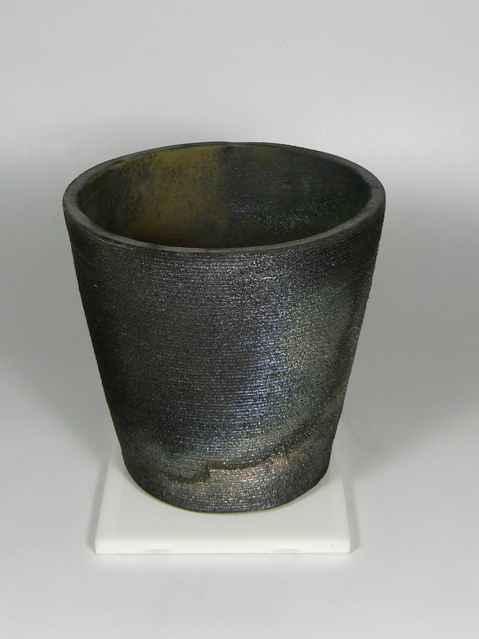 Raku Black with Silver Highlights